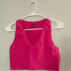pink garage crop tank